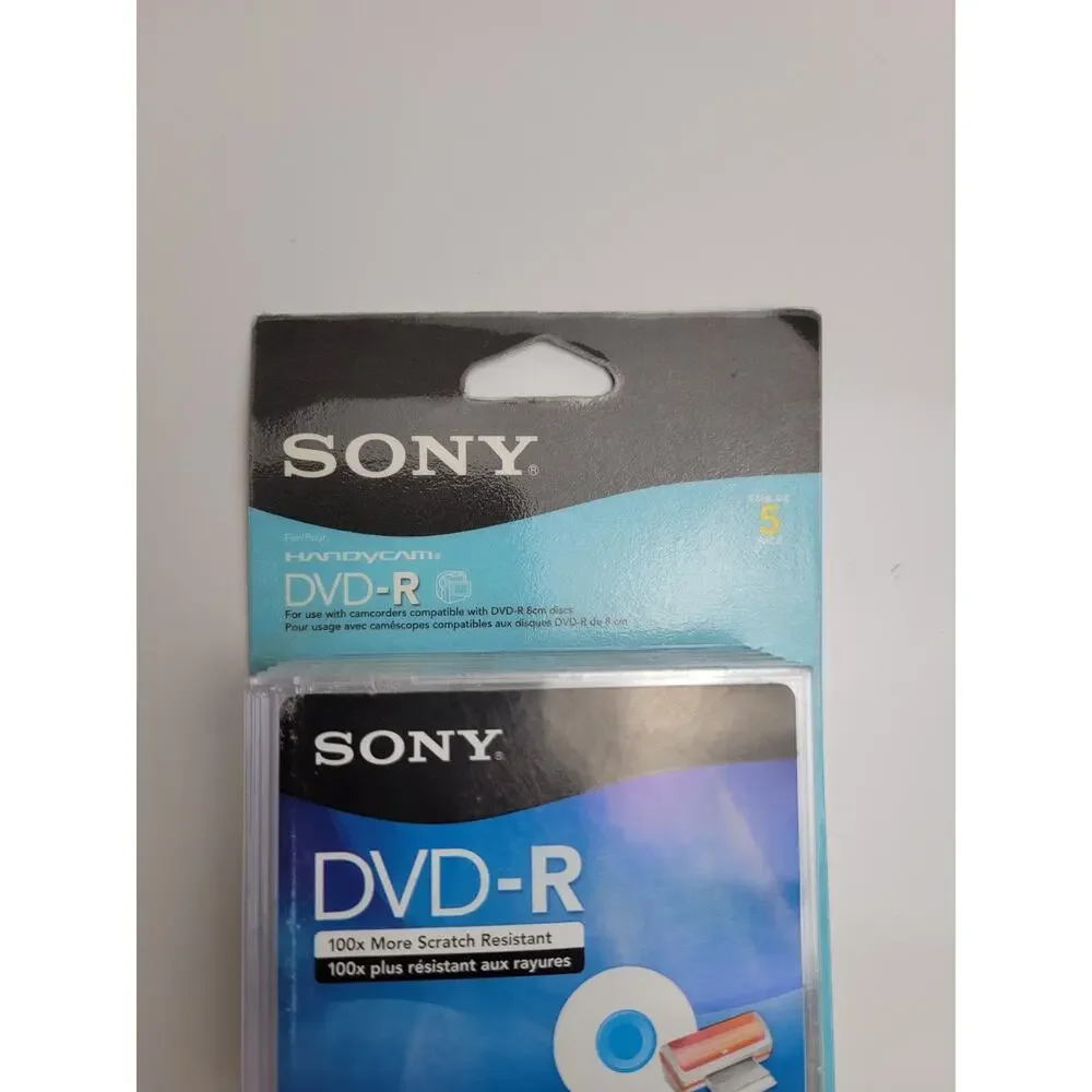 New 5 PACK Sony Handycam Video Camera DVD-R 1.4 GB 30 Minute Single Sided